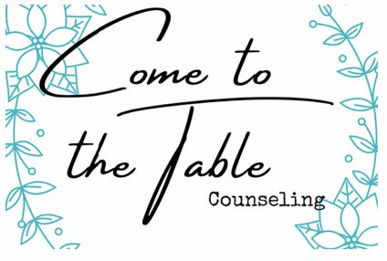 Come to the Table Counseling logo with flowers